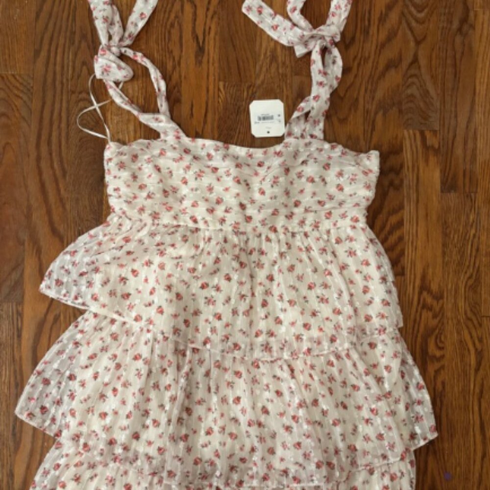pink and white ruffle dress